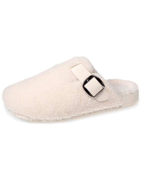 Chaussons mules sabot confort interieur imitation fourrure Ivoire 6 - vertbaudet enfant 