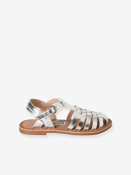 Sandales enfant cuir fisherman argent+or 2 - vertbaudet enfant 