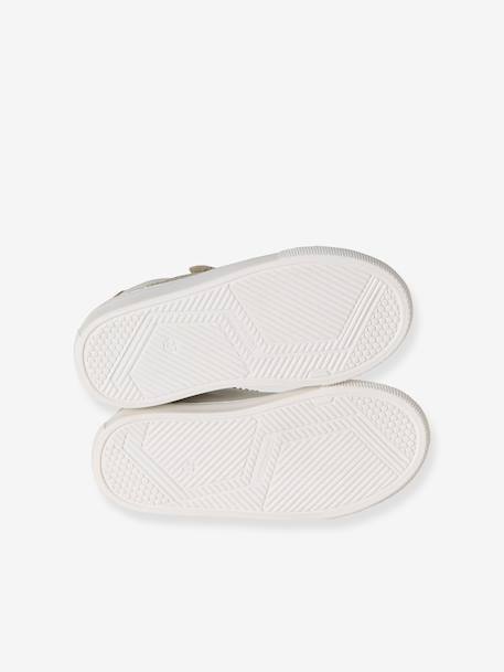 Baskets enfant fille cuir à scratchs blanc imprimé+écru 5 - vertbaudet enfant 