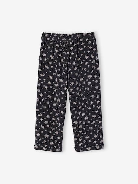 Pantacourt fille en gaze de coton anthracite+bleu+corail 2 - vertbaudet enfant 
