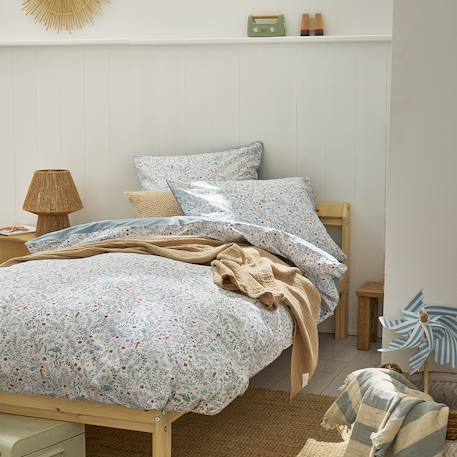 Parure de lit enfant imprimée en coton, taie carrée, sous l'océan Bleu clair 6 - vertbaudet enfant 