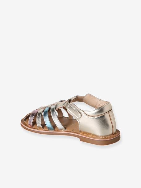 Sandales enfant cuir boucle or 3 - vertbaudet enfant 