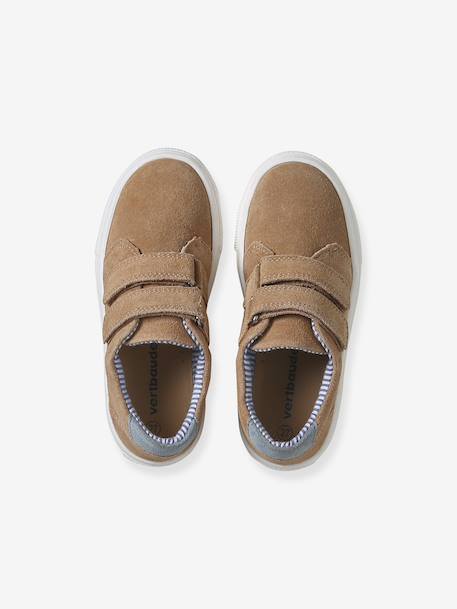 Derbies garçon cuir à scratchs beige+marine+MARRON MOYEN UNI 4 - vertbaudet enfant 