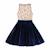 Robe velours   fleuri    hepburn Bleu marine beige fleuri 5 - vertbaudet enfant 