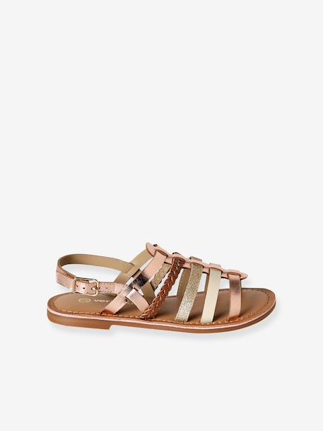 Sandales fille cuir multi brides or 2 - vertbaudet enfant 