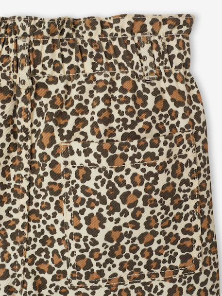 Pantalon fille large imprimé Fleurs multicolore+Léopard beige+vanille+Zébré chocolat 16 - vertbaudet enfant 
