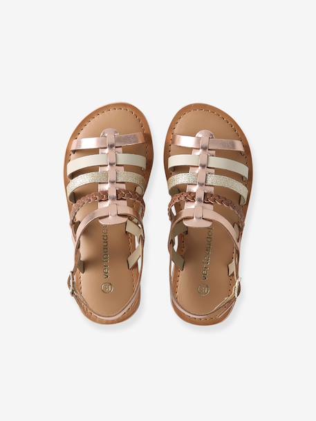 Sandales fille cuir multi brides or 4 - vertbaudet enfant 
