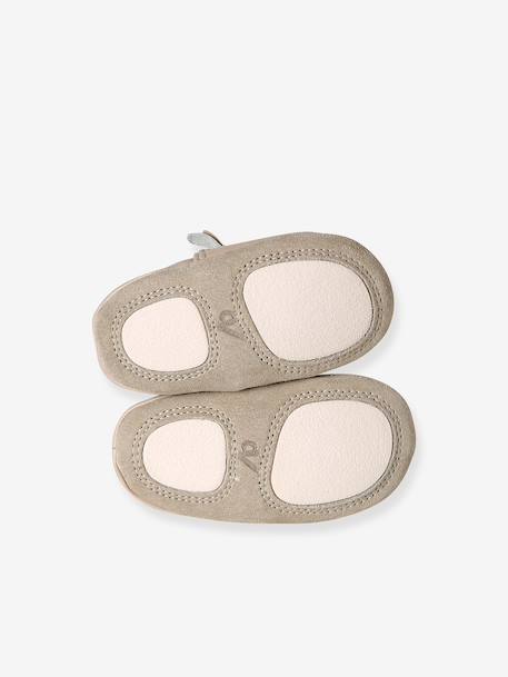 Chaussons bébé cuir elastiqués beige doré 6 - vertbaudet enfant 