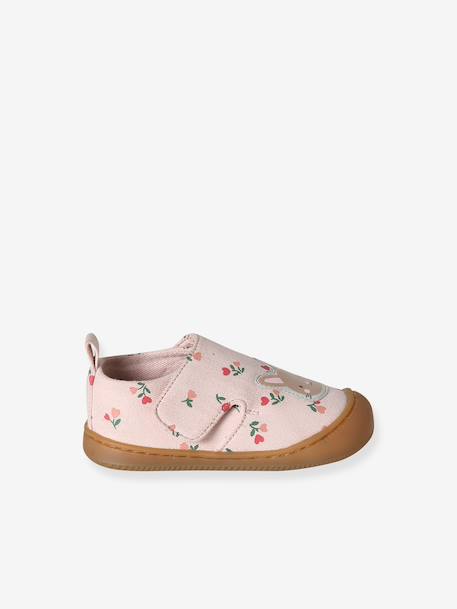 Chaussons bébé toile scratch blanc imprimé+bleu chambray+rose imprimé 13 - vertbaudet enfant 