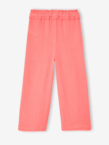 Pantalon large gaze de coton rose+vert de gris 4 - vertbaudet enfant 