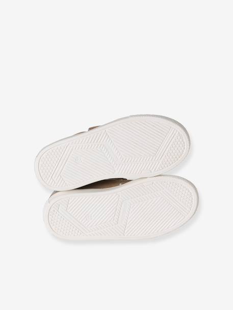 Derbies garçon cuir à scratchs beige+marine+MARRON MOYEN UNI 5 - vertbaudet enfant 