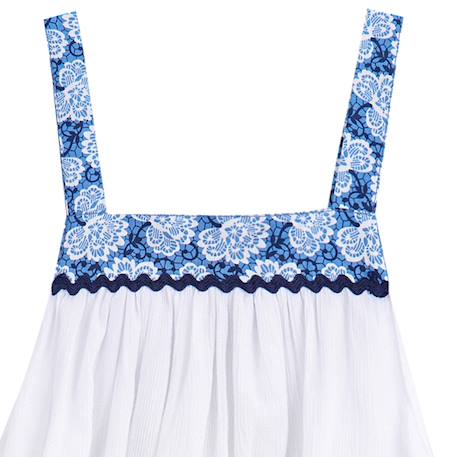 Robe demoiselle d'honneur   col liberty    emma Blanc bleu roi 4 - vertbaudet enfant 