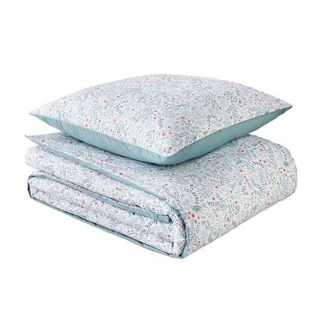 Parure de lit enfant imprimée en coton, taie carrée, sous l'océan Bleu clair 2 - vertbaudet enfant 
