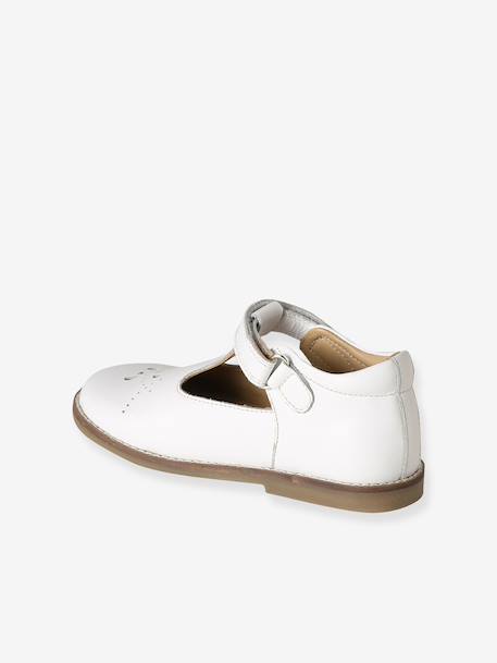 Babies enfant fille cuir à scratch blanc+marine 3 - vertbaudet enfant 
