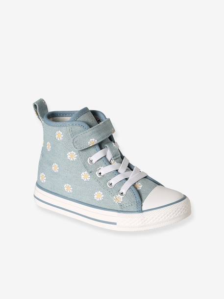 Baskets montantes enfant textile bleu jean 1 - vertbaudet enfant 