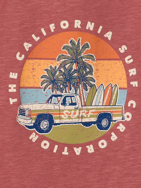 Débardeur imprimé 'California' bois de rose+écru 5 - vertbaudet enfant 