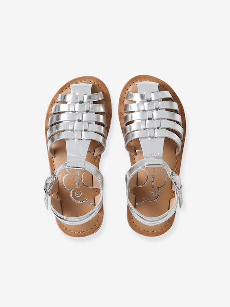 Sandales enfant cuir fisherman argent+or 4 - vertbaudet enfant 
