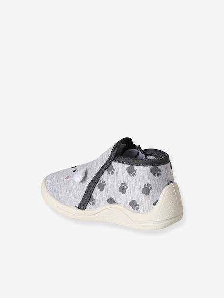 Chaussons bébé textile zippés gris imprimé 4 - vertbaudet enfant 