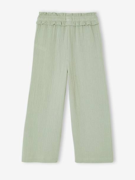 Pantalon large gaze de coton rose+vert de gris 8 - vertbaudet enfant 