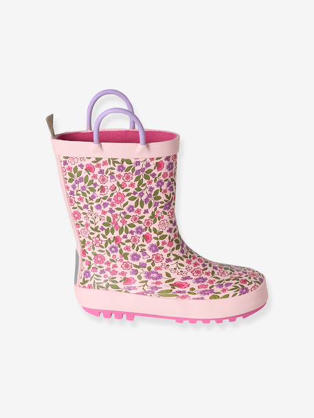 Bottes pluie fille caoutchouc bleu imprimé+lot rose 12 - vertbaudet enfant 