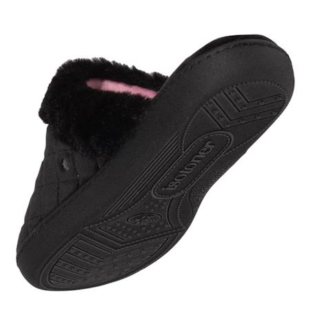 Chaussons mules en microvelours matelassé Noir 5 - vertbaudet enfant 