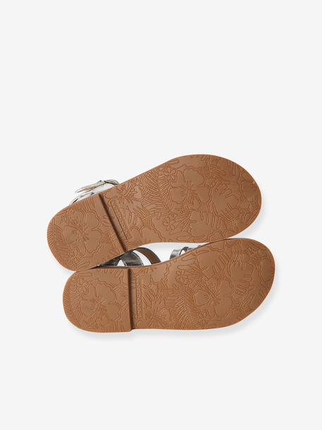 Sandales enfant cuir fisherman argent+or 5 - vertbaudet enfant 