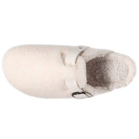 Chaussons mules sabot confort interieur imitation fourrure Ivoire 3 - vertbaudet enfant 