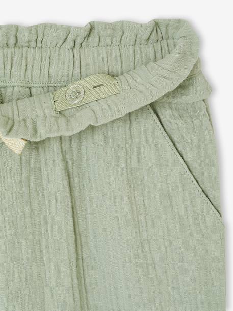Pantalon large gaze de coton rose+vert de gris 10 - vertbaudet enfant 