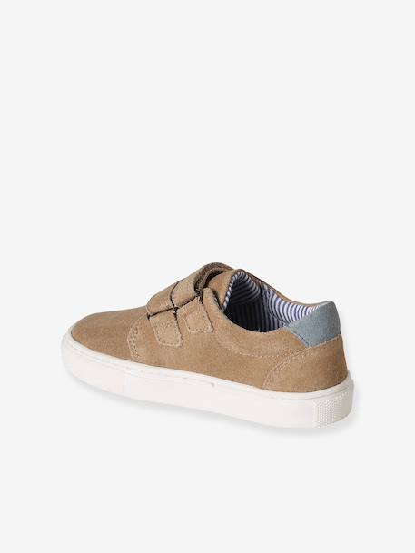 Derbies garçon cuir à scratchs beige+marine+MARRON MOYEN UNI 3 - vertbaudet enfant 
