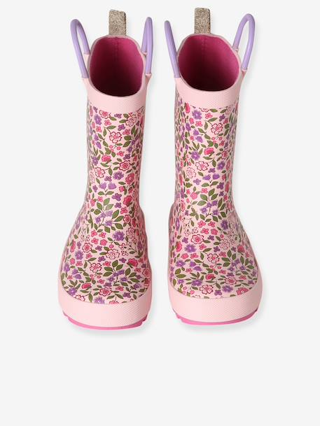 Bottes pluie fille caoutchouc bleu imprimé+lot rose 14 - vertbaudet enfant 