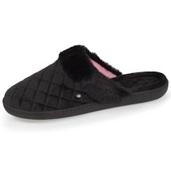Vêtements de grossesse-Chaussons mules en microvelours matelassé
