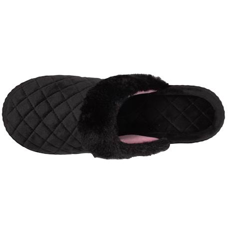 Chaussons mules en microvelours matelassé Noir 2 - vertbaudet enfant 