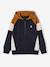 Sweat zippé garçon capuche coloblock bleu moyen+ocre+vert 5 - vertbaudet enfant 