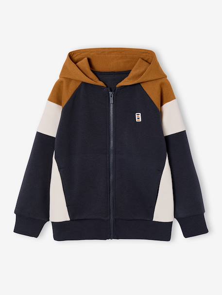 Garçon-Sweat zippé garçon capuche coloblock