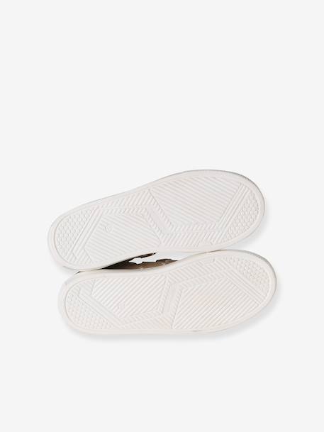 Baskets enfant garçon en cuir à scratchs beige+marine 5 - vertbaudet enfant 