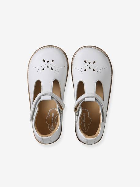 Babies enfant fille cuir à scratch blanc+marine 4 - vertbaudet enfant 