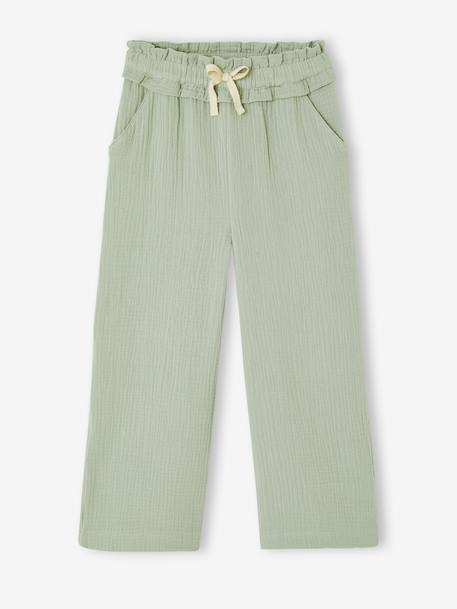Pantalon large gaze de coton rose+vert de gris 7 - vertbaudet enfant 