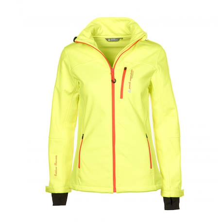 Blouson softshell fille ganne Jaune+Noir/corail+Noir/jaune+Orange 1 - vertbaudet enfant 
