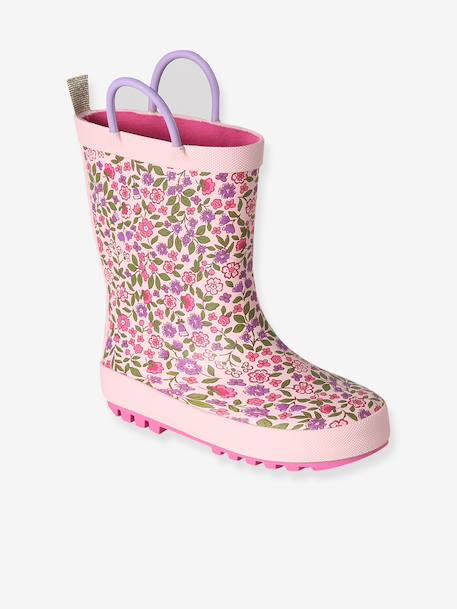 Bottes pluie fille caoutchouc bleu imprimé+lot rose 11 - vertbaudet enfant 