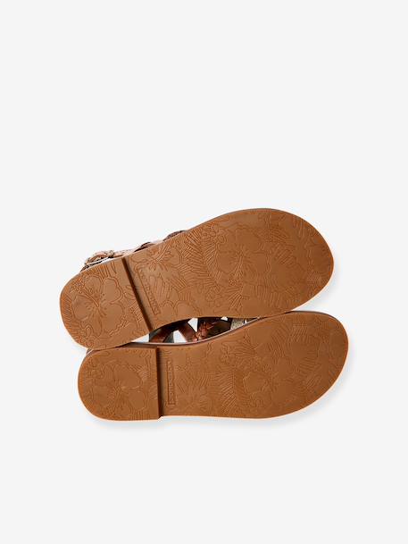 Sandales fille cuir multi brides or 5 - vertbaudet enfant 