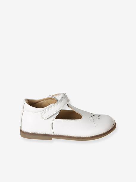 Babies enfant fille cuir à scratch blanc+marine 2 - vertbaudet enfant 