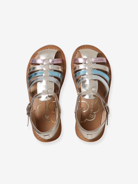 Sandales enfant cuir boucle or 4 - vertbaudet enfant 