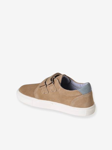 Baskets enfant garçon en cuir à scratchs beige+marine 3 - vertbaudet enfant 