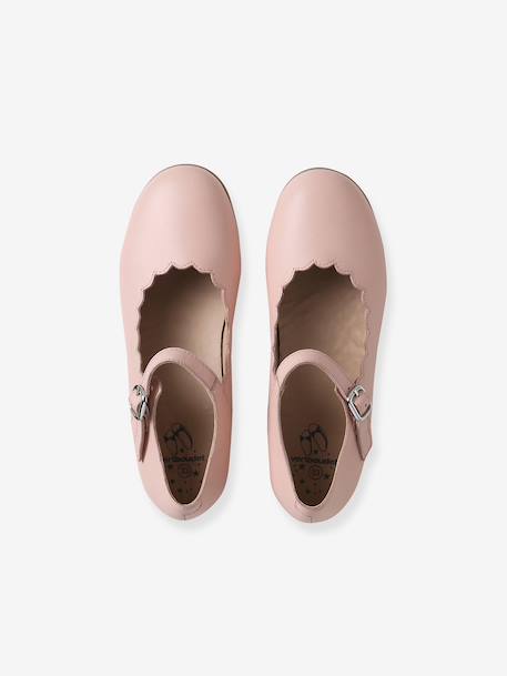 Ballerines fille cuir feston ROSE CLAIR UNI 5 - vertbaudet enfant 