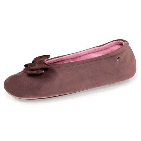 Chaussons ballerines détail nœud précieux Taupe 1 - vertbaudet enfant 