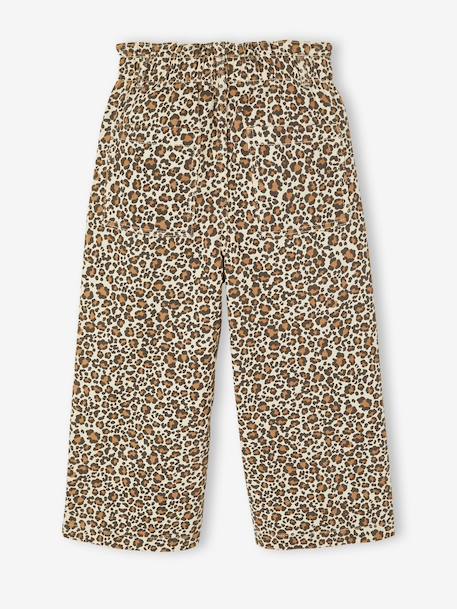 Pantalon fille large imprimé Fleurs multicolore+Léopard beige+vanille+Zébré chocolat 14 - vertbaudet enfant 