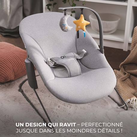 Transat bebe confortable avec arche de jeu amovible Gris 2 - vertbaudet enfant 