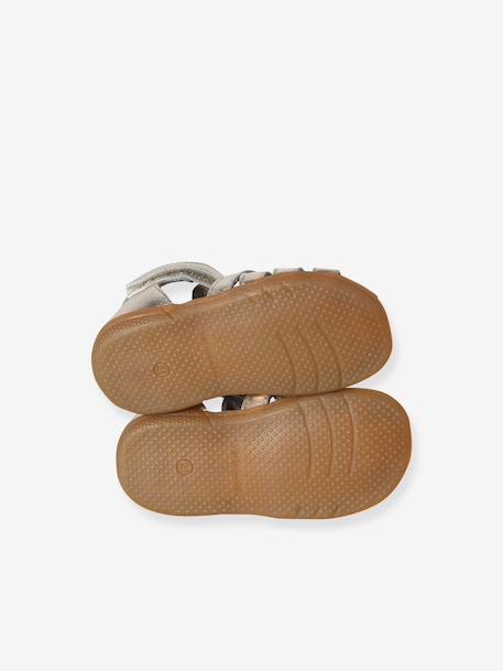 Sandales premiers pas bébé beige irisé+blanc imprimé+or 15 - vertbaudet enfant 