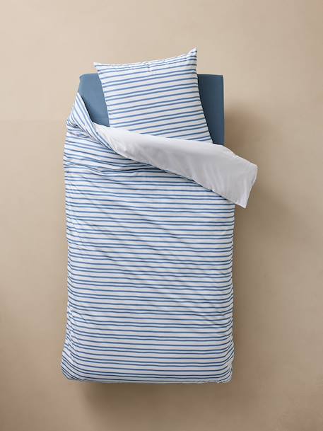 Parure housse de couette et taie d'oreiller enfant EN BORD DE MER blanc imprimé 4 - vertbaudet enfant 