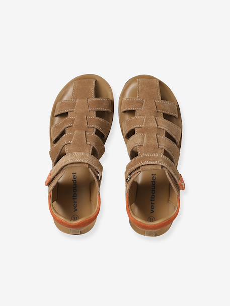 Sandales enfant cuir à scratch camel 4 - vertbaudet enfant 